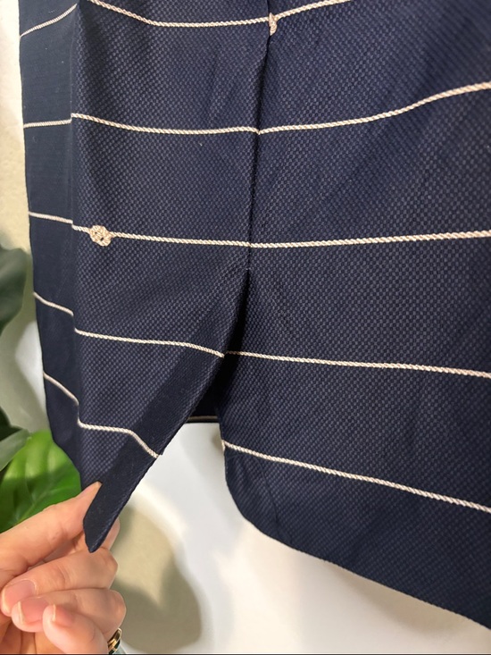 The Limited Navy Pencil Skirt with nautical knot Stripes and gold Zippers 6 - Picture 7 of 7